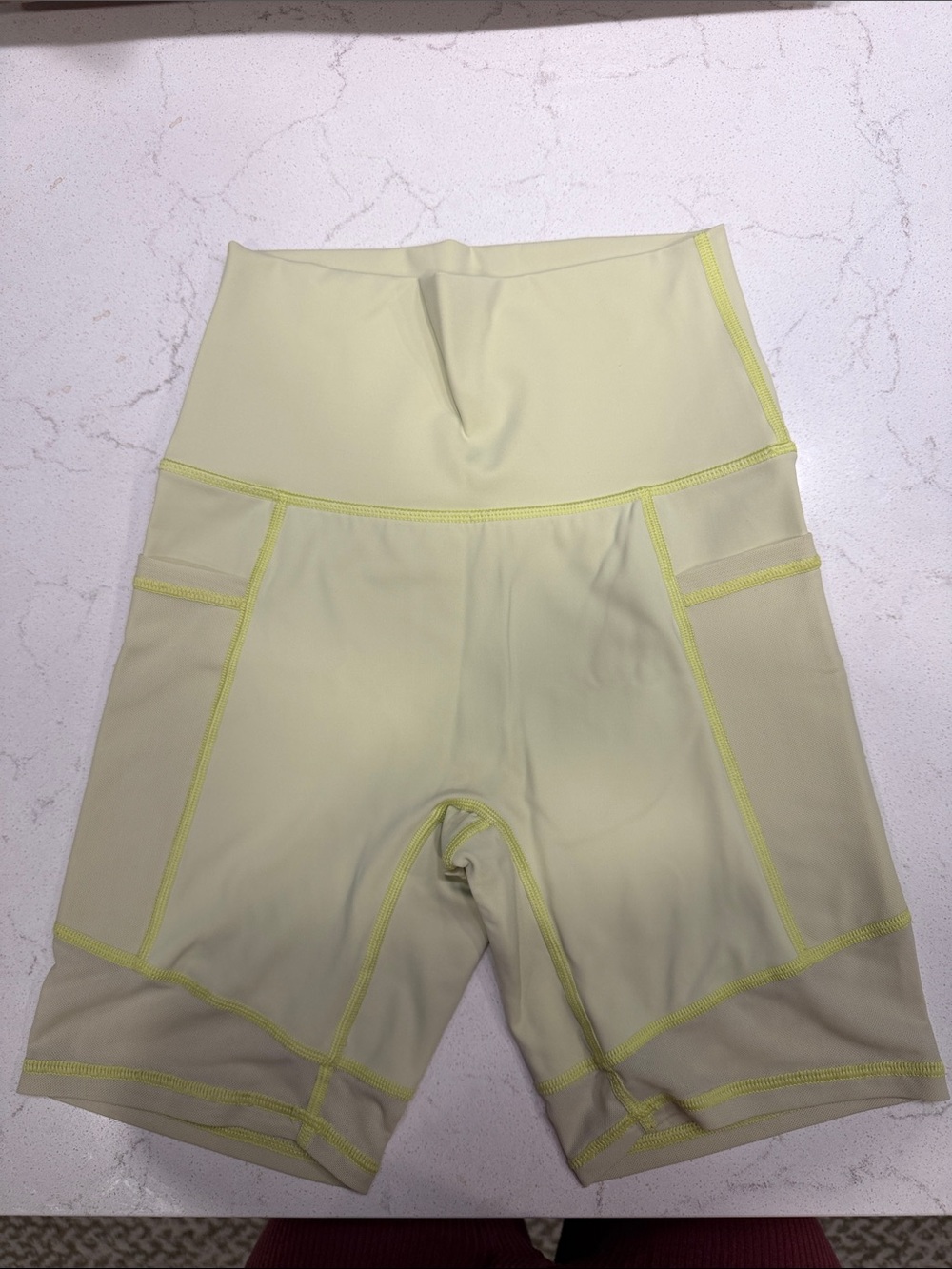 aerie High-Waist Pale Yellow Bike Shorts